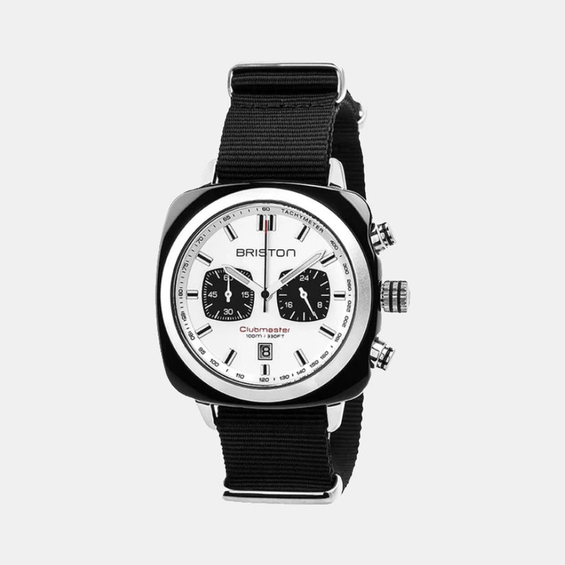 Clubmaster Sport Men Quartz White Dial Chronograph Nato Watch 17142.SA.BS.2.NB