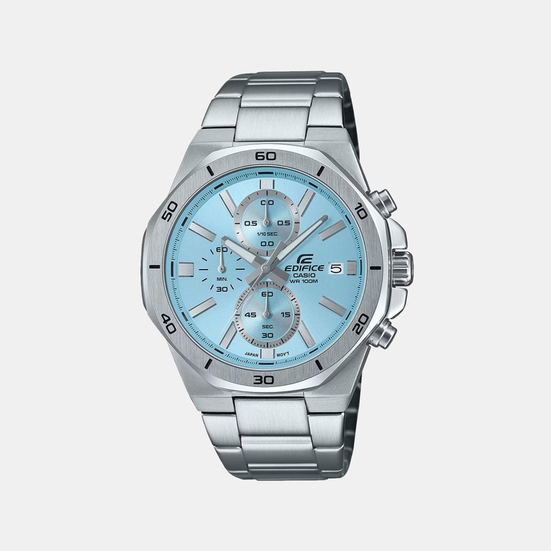 Edifice Men Quartz Blue Dial Chronograph Stainless Steel Watch EFV-640D-2BVUDF ED636