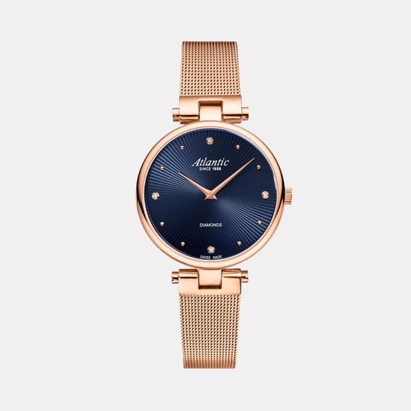 Elegance Royal Diamonds Women Quartz Blue Dial Analog Mesh Watch 29044.44.57MB