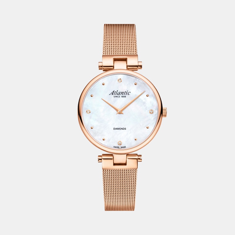 Elegance Royal Diamonds Women Quartz Mother of Pearl Dial Analog Mesh Watch 29044.44.07RMB