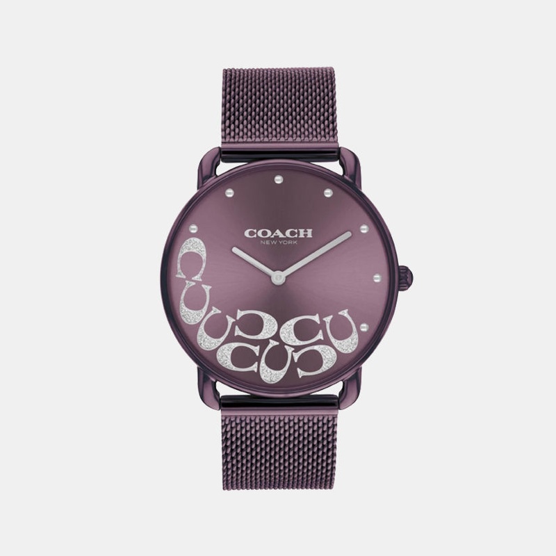 Elliot Women Quartz Purple Dial Analog Mesh Watch 14504339