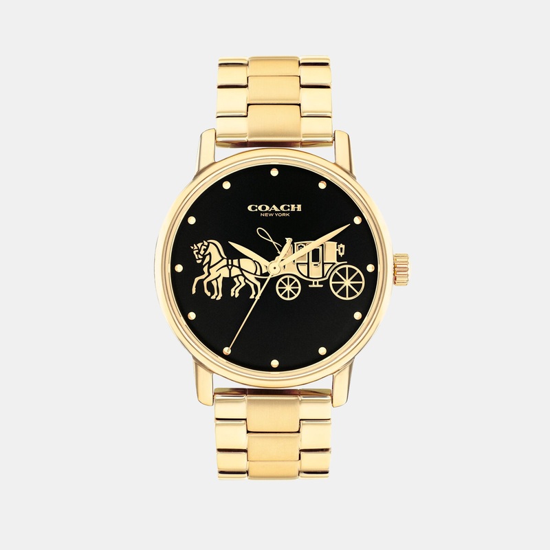 Grand Women Quartz Black Dial Analog Stainless Steel Watch 14504174