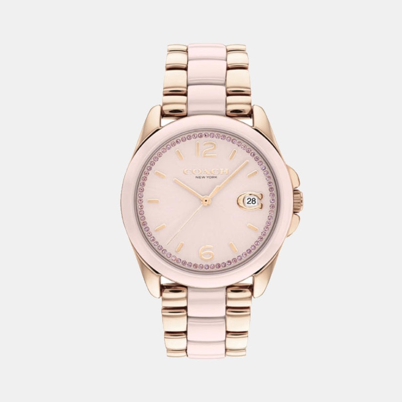 Greyson Women Pink Dial Analog Stainless Steel Watch 14504188
