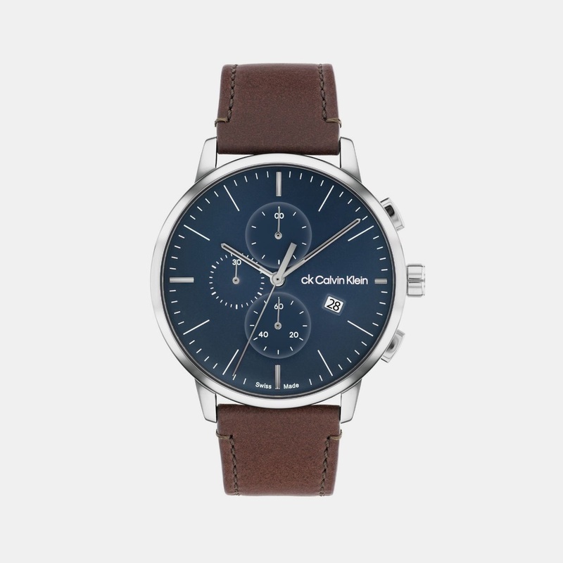 Men Quartz Blue Dial Chronograph Stainless Steel Watch 25000040