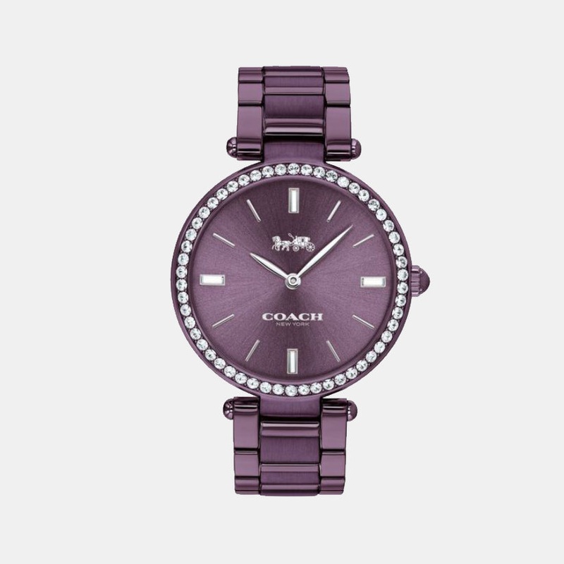 Park Women Quartz Purple Dial Analog Stainless Steel Watch 14503422