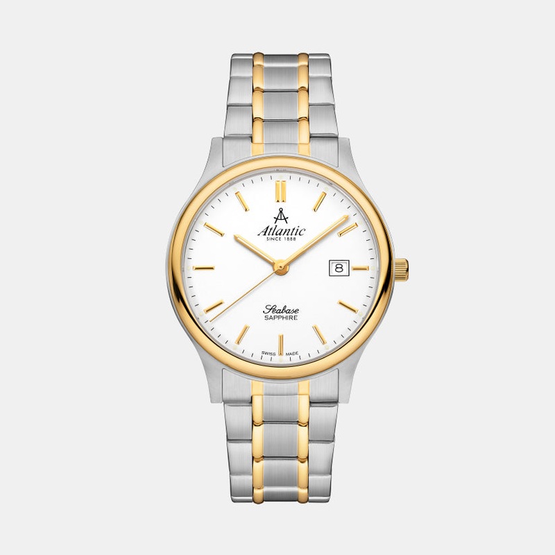 Seabase Men Quartz White Dial Analog Stainless Steel Watch 60348.43.11