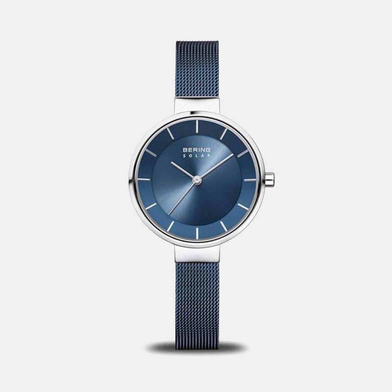 Solar Women Quartz Blue Dial Analog Stainless Steel Watch 14631-307