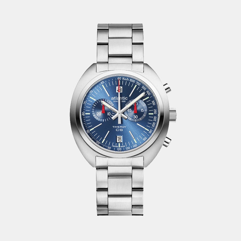 Timeroy Men Quartz Blue Dial Chronograph Stainless Steel Watch 70467.41.59