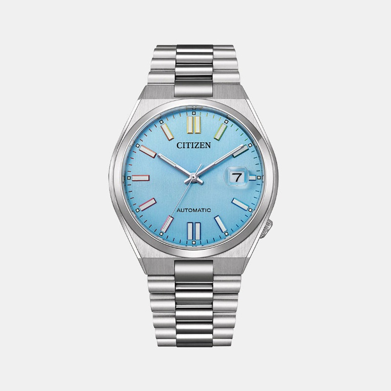 Tsuyosa Men Automatic Blue Dial Analog Stainless Steel Band Watch NJ0151-53L