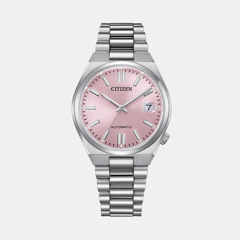 Tsuyosa Women Automatic Pink Dial Analog Stainless Steel Watch NJ0200-50Z