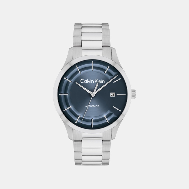 Unisex Automatic Blue Dial Analog Stainless Steel Watch 25300020