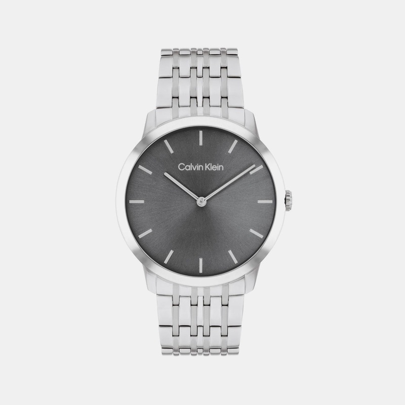 Unisex Quartz Grey Dial Analog Stainless Steel Watch 25300006
