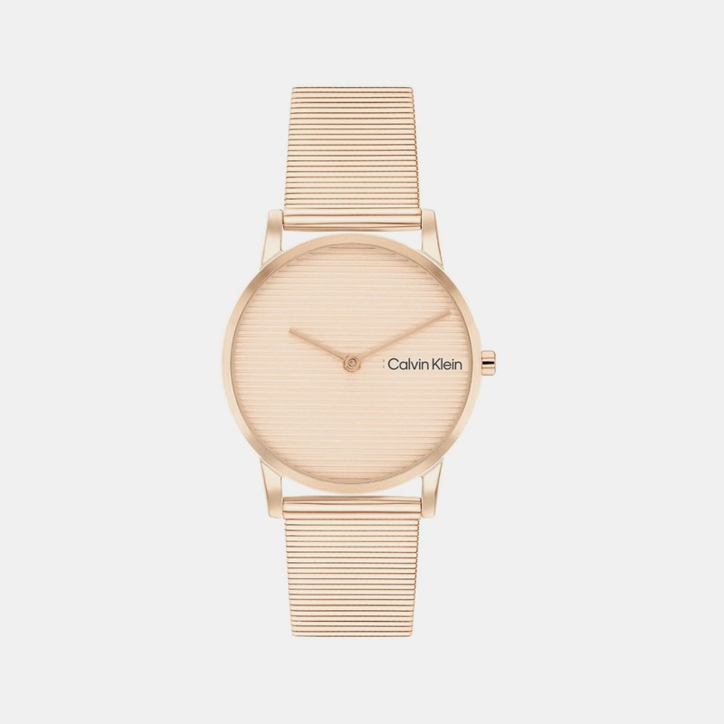 Women Quartz Gold Dial Analog Stainless Steel Watch 25100036