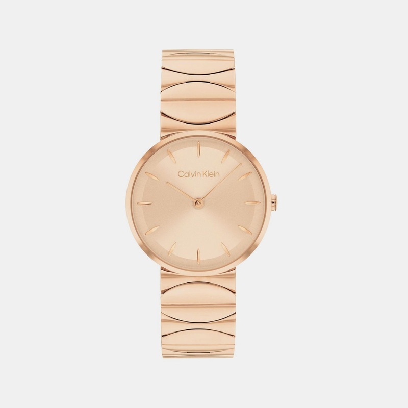Women Quartz Gold Dial Analog Stainless Steel Watch 25700001