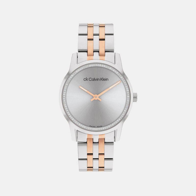 Women Quartz Grey Dial Analog Stainless Steel Watch 25000020
