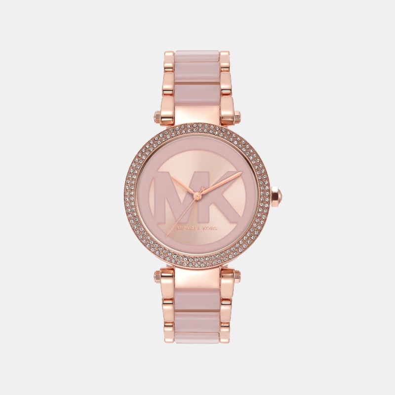 Women Quartz Pink Rose Gold Dial Analog Mixed Watch MK7371