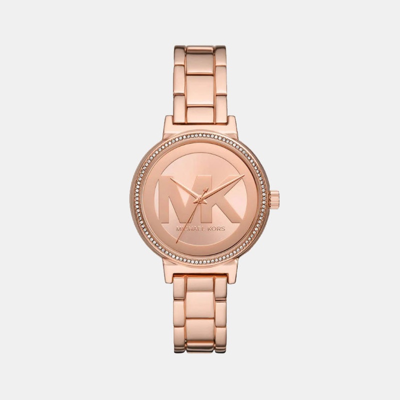 Women Quartz Rose Gold Dial Analog Stainless Steel Watch MKO1052