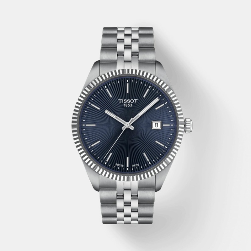 Ballade Men Quartz Blue Dial Analog Stainless Steel Watch T1564101104100