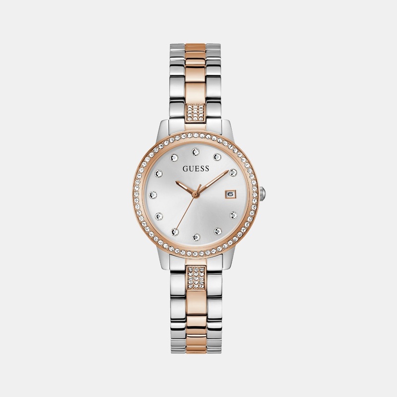 Dress Women Quartz White Dial Analog Recycled Steel Watch GW0725L2