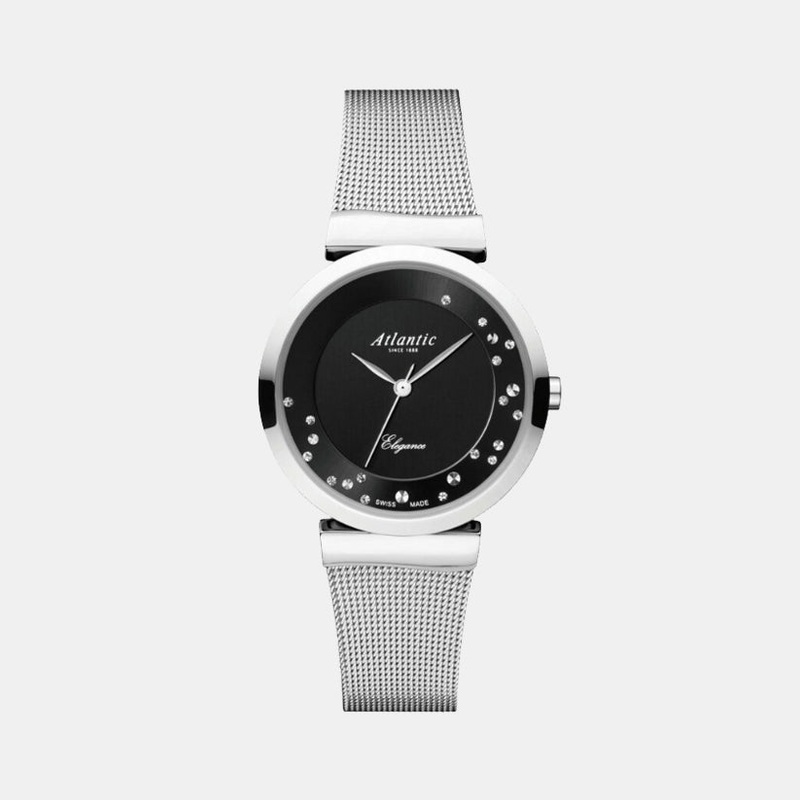 Elegance Romantic Women Quartz Black Dial Analog Mesh Watch 29039.41.69MB