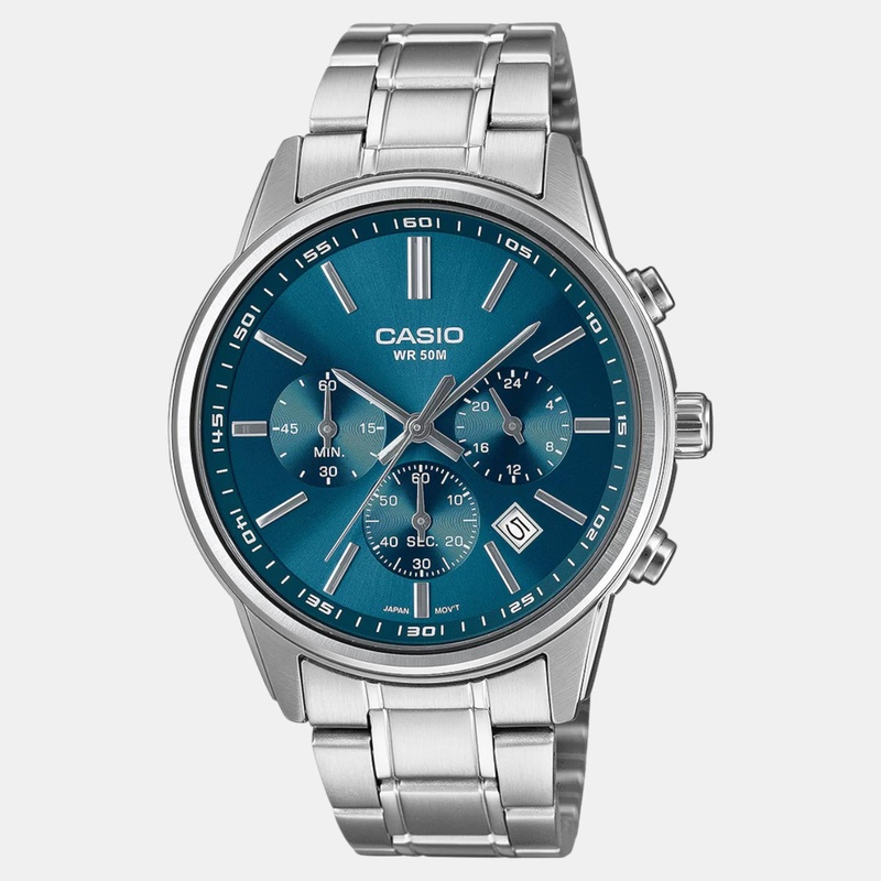 Enticer Men Quartz Blue Dial Chronograph Stainless Steel Watch MTP-E515D-2A1VDF A2308