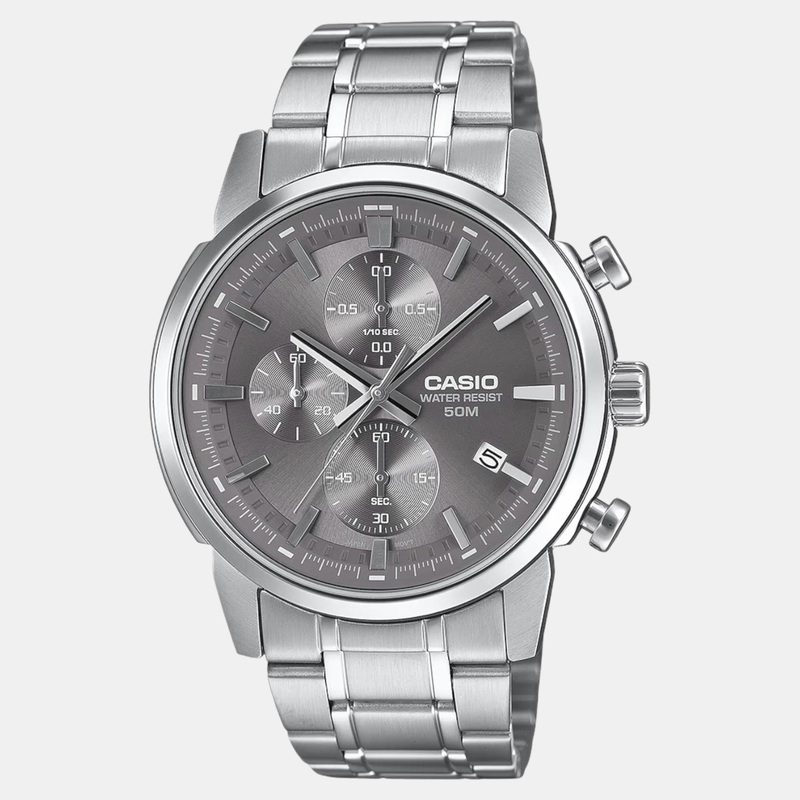 Enticer Men Quartz Brown Dial Chronograph Stainless Steel Watch MTP-E510D-8AVDF A2306