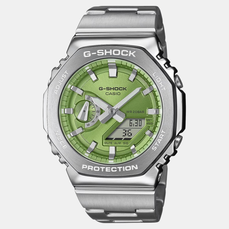 G-Shock Men Quartz Green Dial Analog-Digital Stainless Steel Watch GM-2110D-3ADR G1611