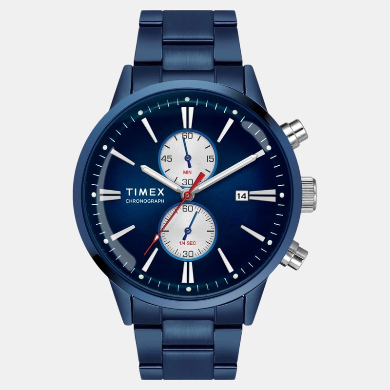 Men Quartz Blue Dial Chronograph Stainless Steel Watch TWEG19934