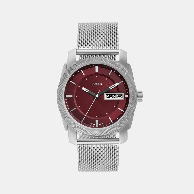 Men's Machine Three-Hand Day-Date Stainless Steel Mesh Watch FS6014