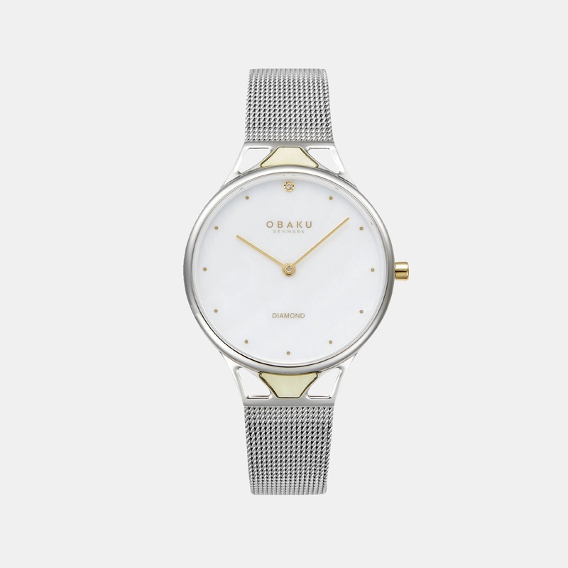 Pergament Women Quartz White Dial Analog Stainless Steel Watch V302LXCWMC