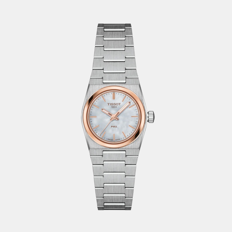 PRX Women Quartz White Mother Of Pearl Dial Analog Stainless Steel Watch T1370102111100