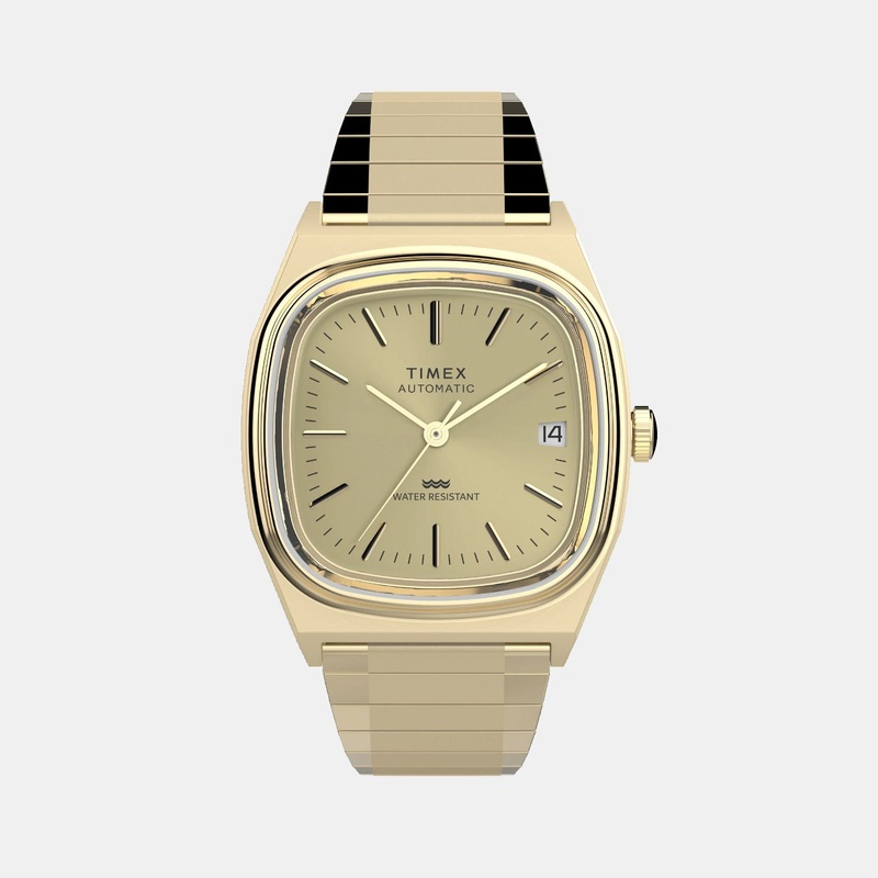 Q TIMEX Men Automatic Champagne Dial Analog Stainless Steel Watch TW2Y07200UJ