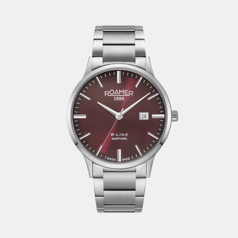 R-Line Classic Men Quartz Burgundy Dial Analog Stainless Steel Watch 718833 41 65 70