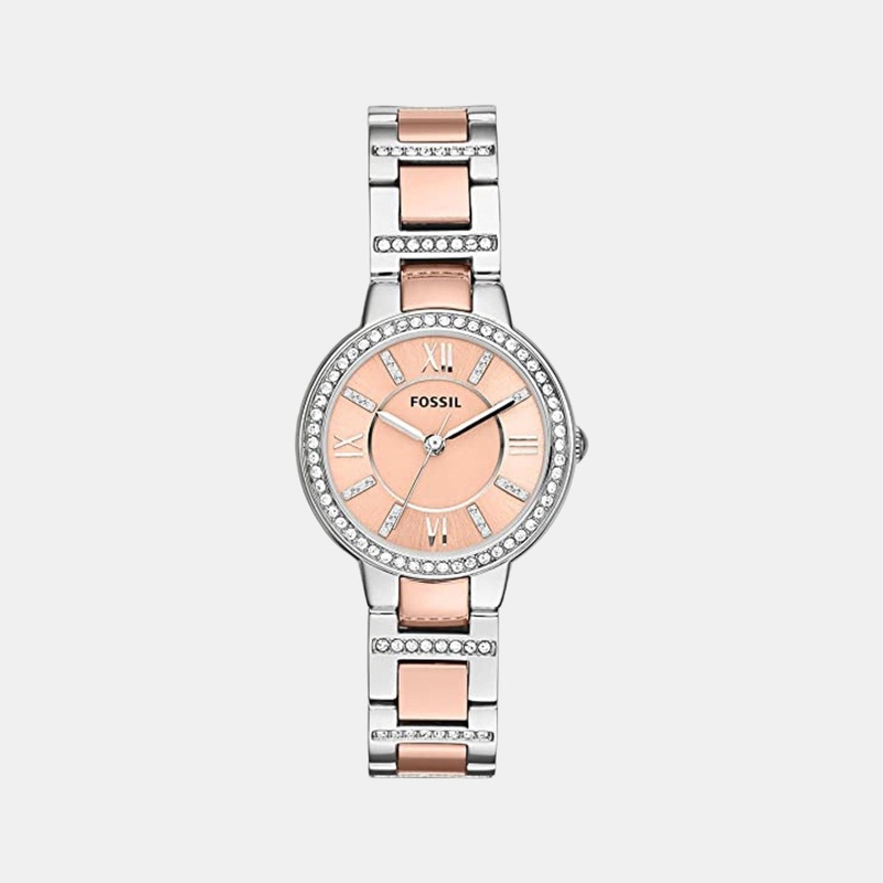 Virginia Women Quartz Rose Gold Dial Analog Stainless Steel Watch ES3405