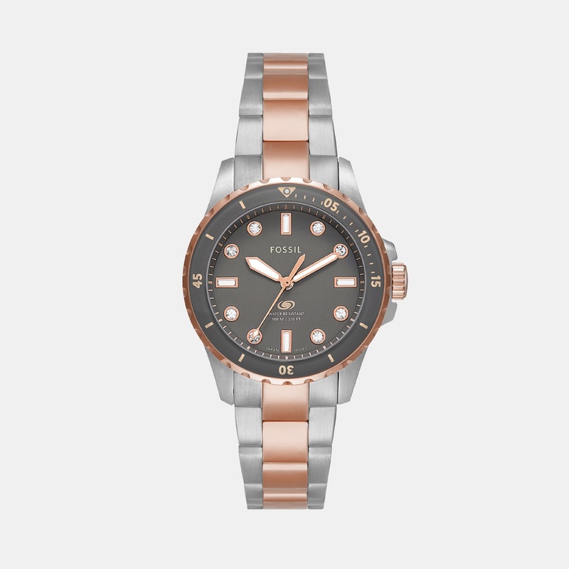 Women Quartz Grey Dial Analog Stainless Steel Watch ES5348