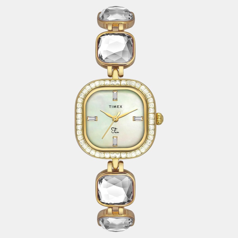Women Quartz Mother of Pearl Dial Analog Brass Watch TWEL17106