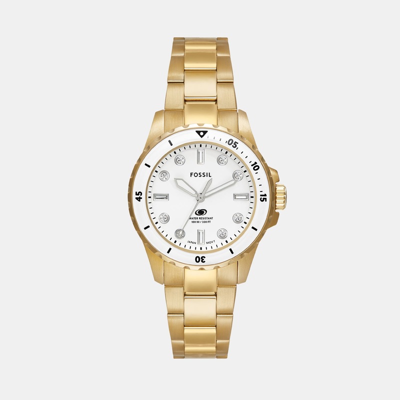 Women Quartz White Dial Analog Stainless Steel Watch ES5350