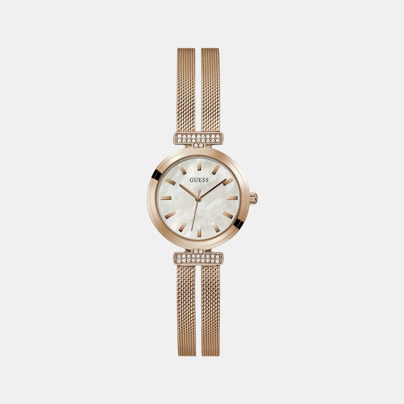 Women White Analog Stainless Steel Watch GW0471L3