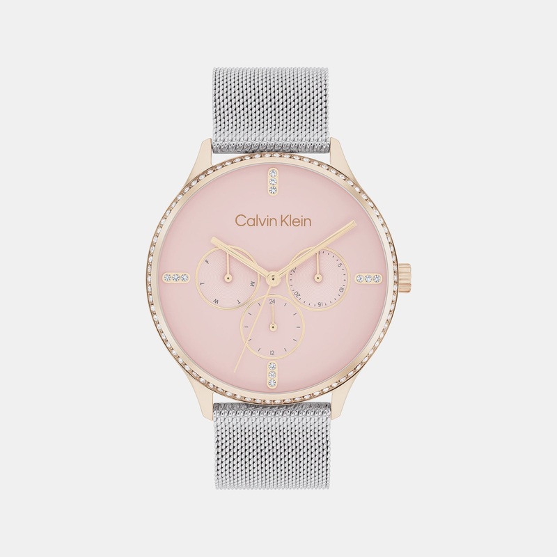 Dress Women Pink Chronograph Mesh Watch 25200374