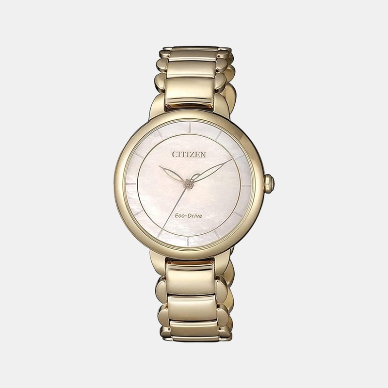 Eco-Drive Women Mother Of Pearl Dial Analog Stainless Steel Watch EM0673-83D