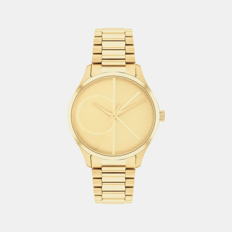 Iconic Unisex Gold Analog Stainless Steel Watch 25200346