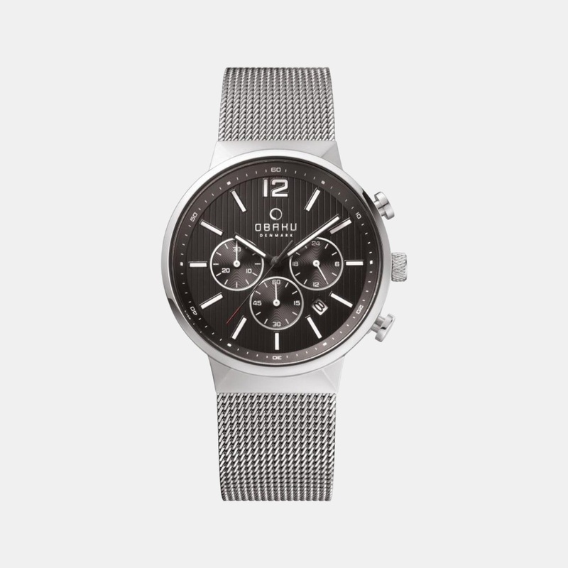 Men's Black Stainless Steel Chronograph Watch V180GCCBMC
