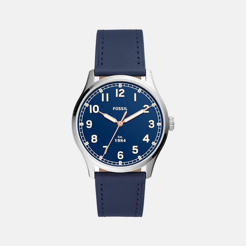 Men's Blue Analog Leather Watch FS5924