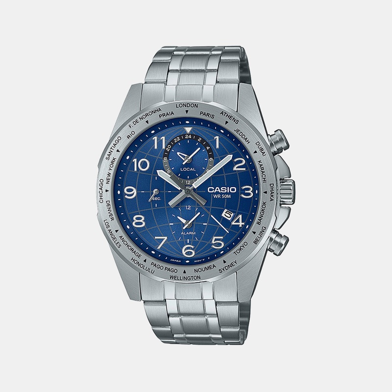 Men's Blue Chronograph Stainless Steel Watch A2148 - MTP-W500D-2AVDF