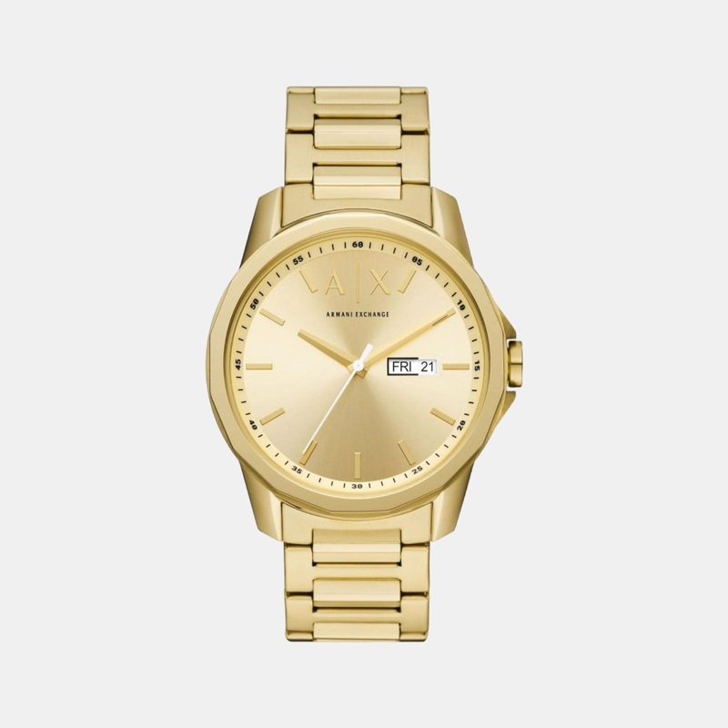 Men's Gold Analog Stainless Steel Watch AX1734