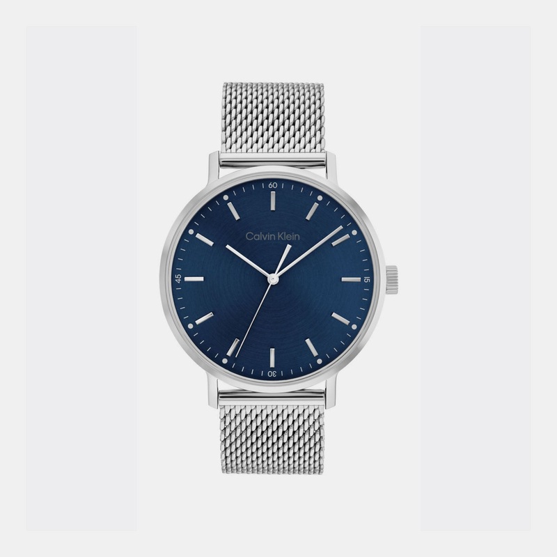 Modern Mesh Men Blue Analog Mesh Watch 25200045