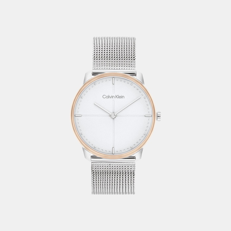 Unisex Grey Analog Mesh Watch 25200157
