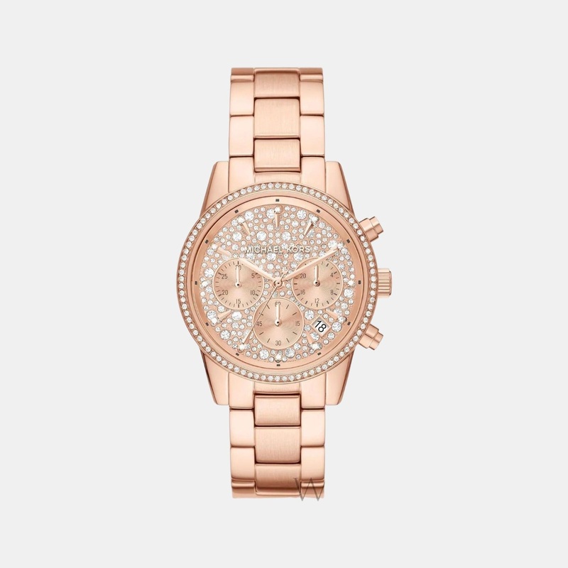 Women's Rose Gold Stainless Steel Chronograph Watch MK7302