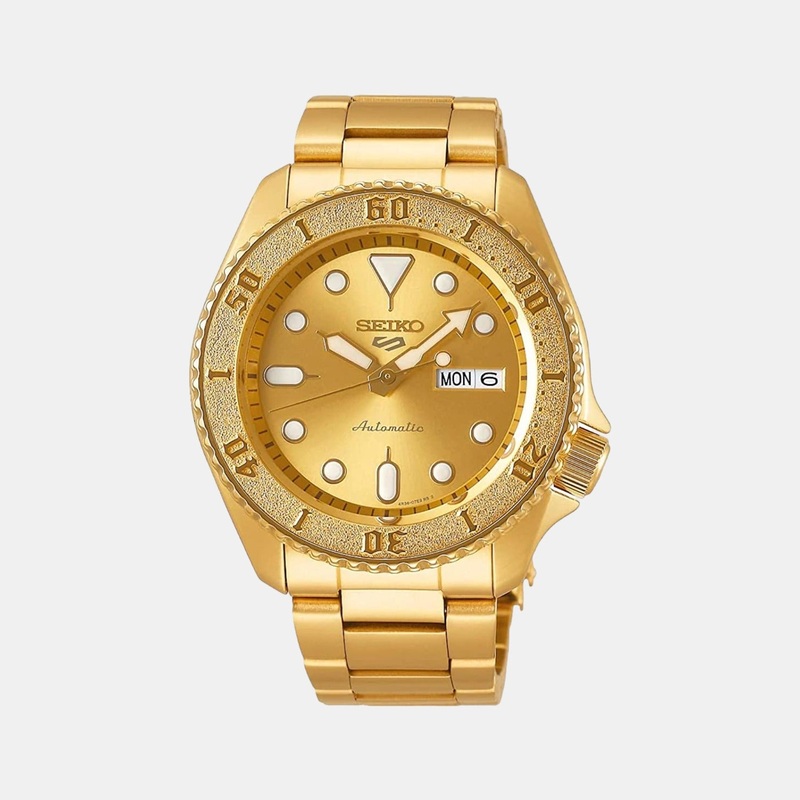 5 Sports Men's Gold Analog Stainless Steel Automatic Watch SRPE74K1