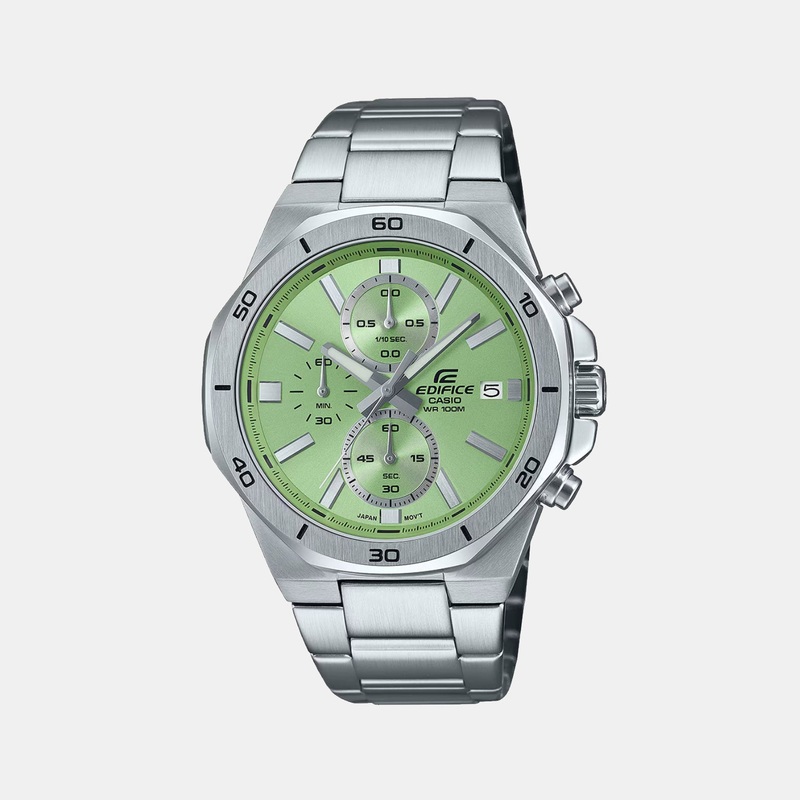 Edifice Men Quartz Green Dial Analog Stainless Steel Watch EFV-640D-3AVUDF ED637